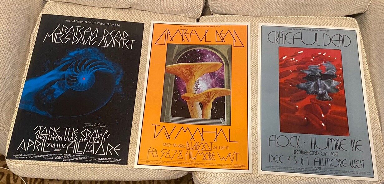 Grateful Dead Poster Lot Fillmore West Bill Graham Singer BG216 BG205 BG227 Rare