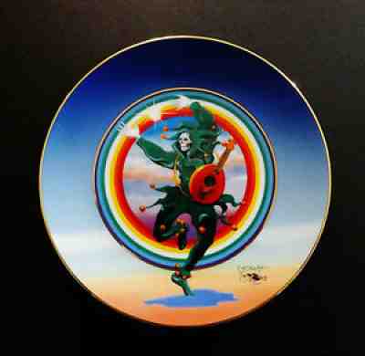 Grateful Dead Plate Stanley Mouse Dancing Jester Hamilton Collection 98 24K Gold