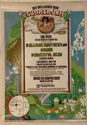 Watkins Glen â??Summer Jamâ? Concert Poster-Allman Brothers Grateful Dead-The Band