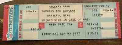 GRATEFUL DEAD Full Ticket Englishtown Raceway Park Sept 3 1977 - unused