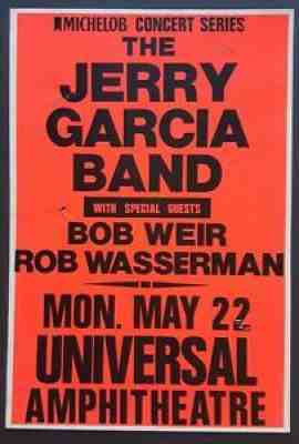 The JERRY GARCIA BAND w/BOB WEIR Original Concert Poster 1989 L.A. GRATEFUL DEAD
