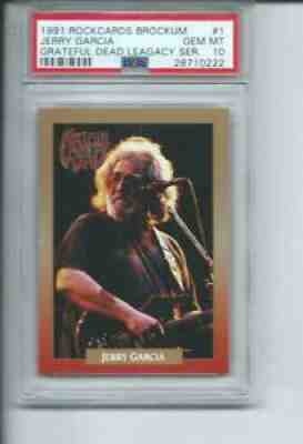 1991 ROCKCARDS BROCKUM #1 JERRY GARCIA PSA 10 GRATEFUL DEAD