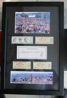 4 Framed Original Woodstock Tickets, 3 Day & 3 One Day w/ Certificates & Photos