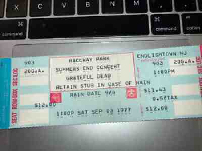 GRATEFUL DEAD Full Ticket Englishtown Raceway Park Sept 3 1977 - unused