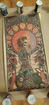 Grateful Dead Luke Martin Signed #/100 Gold Foil Art Print Poster Jerry Garcia