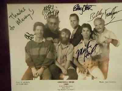 Grateful Dead Jerry Garcia Authentic Autographs Signed By All From Manny's PSA