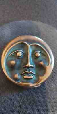 Excellent Original Stanley Owsley Bronze Moon Face Belt Buckle