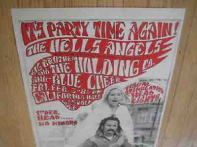 FILLMORE POSTER era HELLS ANGELS JANIS BIG BROTHER CALIF. HALL 1967