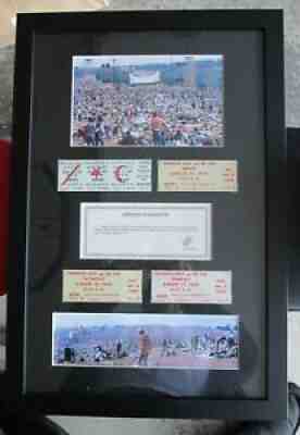 4 Framed Original Woodstock Tickets, 3 Day & 3 One Day w/ Certificates & Photos