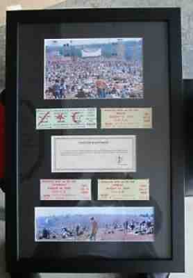 4 Framed Original Woodstock Tickets, 3 Day & 3 One Day w/ Certificates & Photos