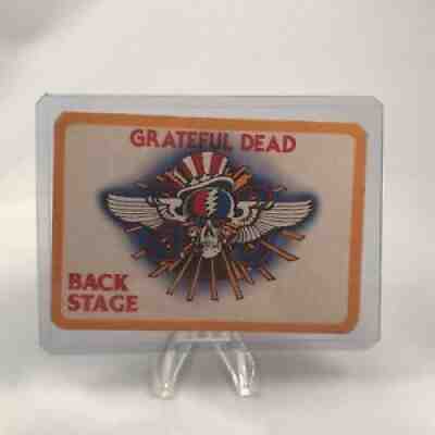 Grateful Dead Concert Backstage Pass Satin Sticker Otto American Skull Vtg 1980s