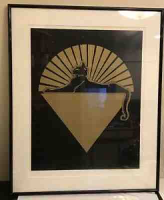 1987 Studio-gold Silkscreen Cats Under The Stars Jerry Garcia Poster Framed