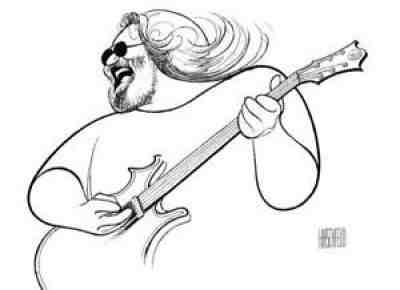 Grateful Dead Jerry Garcia Ltd Ed Lithograph by Al Hirschfeld #136/250. BEAUTY!!