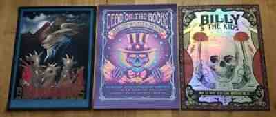 Billy & The Kids Poster Lot 3 Rainbow Foil, Red Rocks, DC, Stanley Mouse, FLAWED
