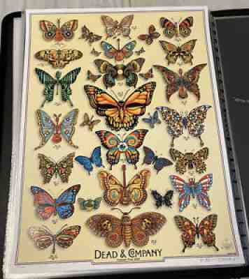 EMEK Dead & Company Butterfly 2019 VIP Poster Glossy AE #'d /200 Signed Doodled!