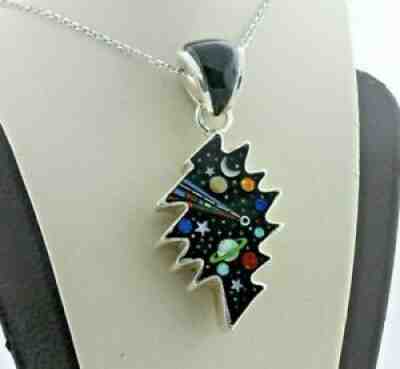 David R Freeland Jr. Grateful Dead Sterling Silver Inlay Planetary Space Pendant