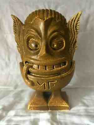 ~Classic MARTIAN FINK MUNKTIKI 17/100 Grateful Dead Tiki Farm Scare BROWN GLAZE~