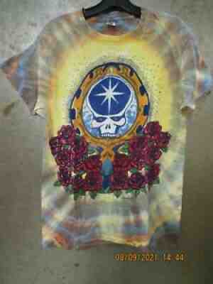 GRATEFUL DEAD VINTAGE Tie-Dye Shirt Steal Your Face/Roses ED DONOHUE USED!