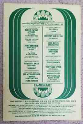 FILLMORE EAST Postcard 1969/1970 HENDRIX NYE/Grateful Dead/MOODY BLUES/SANTANA