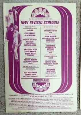 Creedence/The WHO CHICAGO Grateful Dead Airplane CSN FILLMORE EAST Postcard 1969