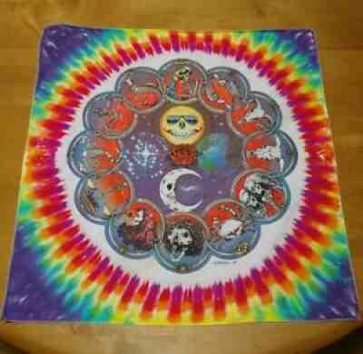 Jerry Jasper Garcia Grateful Dead Band Bandana Vintage 1987 Tie Dye Zodiac