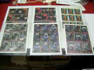 Lot of 34 Sheets - Jerry Garcia Collector Stamps with COA in Plastic Covers -