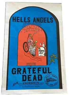 Hells Angels Grateful Dead Rare Concert Poster New York 1970
