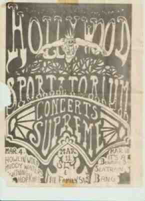 MUDDY WATERS HOWLIN WOLF SLY STONE LIGHTNING HOPKINS DAY CONCERT FLYER HANDBILL