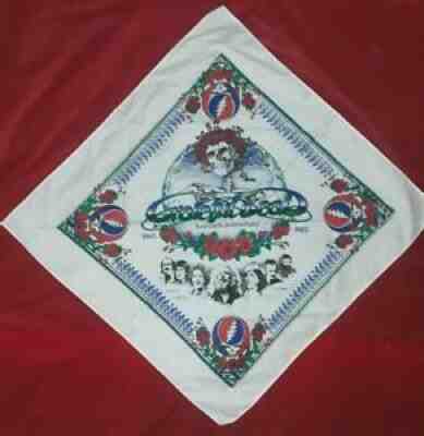 GRATEFUL DEAD 20th Anniversary 20 x 20 Bandana Tapestry JERRY GARCIA - by Jasper