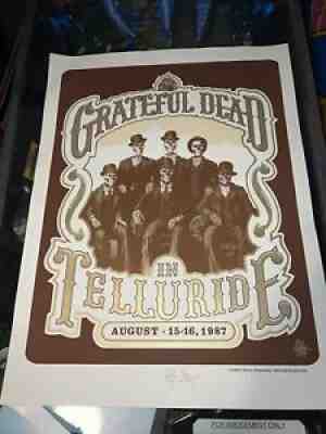 Grateful Dead Telluride 1987 Poster Artist Edition Print Signed By Artist Gold