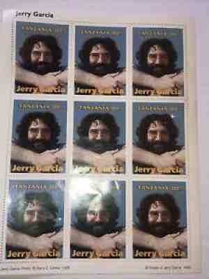 Jerry Garcia Tanzania 200 Int. Collectors Society Stamps GRATEFUL DEAD Unused E1