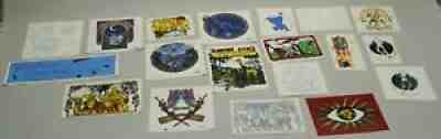 ORIGINAL VINTAGE THE GRATEFUL DEAD / SANTANA WINDOW DECAL GROUP LOT NICE!