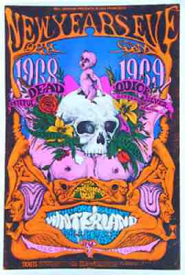 Original 1st print GratefuL Dead / Santana / Quickilver BG152 New Years Eve 1968