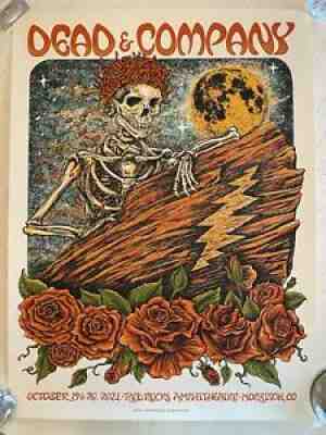 Official Dead and Company 2021 Red Rocks Event Nathaniel Deas Poster