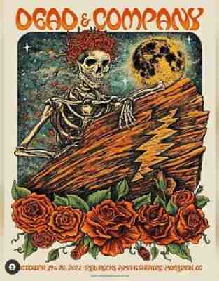 Dead And Company Red Rocks Colorado 2021 Poster by Nathaniel Deas LE numbered