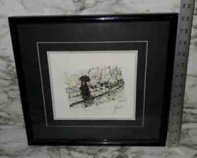 Jerry Garcia Signed Numbered Framed "Paris in the Rain" Lithograph Grateful Dead