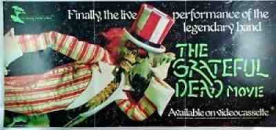 ð??? Grateful Dead Movie 1977 Original Vtg. Tri-Folded Video Rental Store Poster
