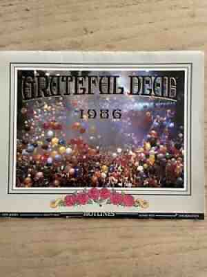 grateful dead, autographed calendar 1986, jerry garcia, rocker autographs
