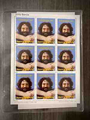 Jerry Garcia Greatful Dead Stamps Lot 4 Sealed Sheets With COA & Fact Sheet ICS