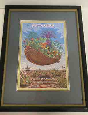 EMEK GRATEFUL DEAD DAVE MATTHEWS BOB DYLAN POSTER ROTHBURY 2009 FRAMED MATTED