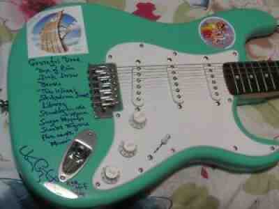 Grateful dead Signed Guitar Robert Hunter JSAEE57723 Tom Constanten Song Titles