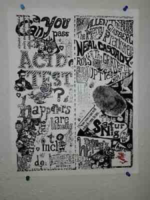 THE ACID TEST POSTER HANDBILL Signed by BOTH Ken KESEY & Ken BABBS 12 X 15-1/2