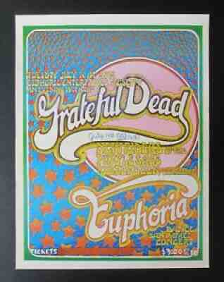 GRATEFUL DEAD + NRPS 1970 EUPHORIA, SAN RAFAEL CONCERT POSTER NICE COLORFUL ART!