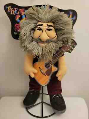 RARE Jerry Garcia Doll w/ Guitar, Peace Sign Stand & Sign Liquid Blue Gund