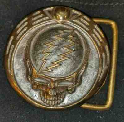 Bear Owsley Stanley Bronze Steal Your Face Belt Buckle Grateful Dead MINT cond!