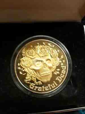 GRATEFUL DEAD ANNIVERSARY COINS 1 TROY OZ SILVER EACH, GOLD PLATED #0000 (RARE)