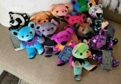 Grateful Dead Liquid Blue Beanie Bears collection with tags
