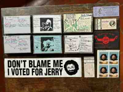 Vintage Grateful Dead Swag Lot Tapes Ticket Stubs Stickers Stamps Ephemera Etc