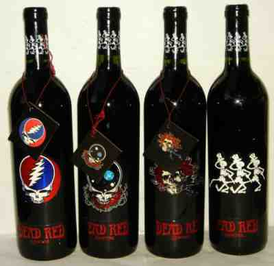 4 Bottles Grateful Dead Red Unwine 1996, Full Unopened