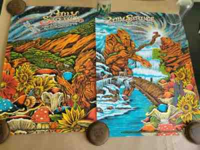 Billy Strings RED ROCKS Nathaniel Deas Poster Print Set Denver Both Nights M/NM